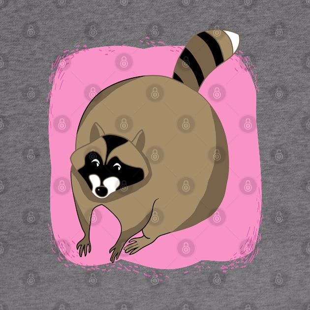 Raccoon club on pink background by kdegtiareva